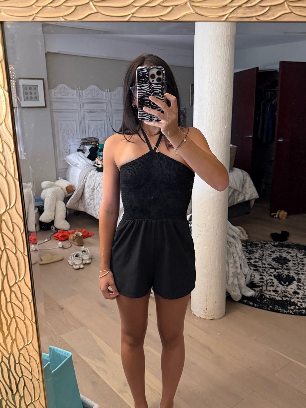 Lily Rose Black Halter Romper